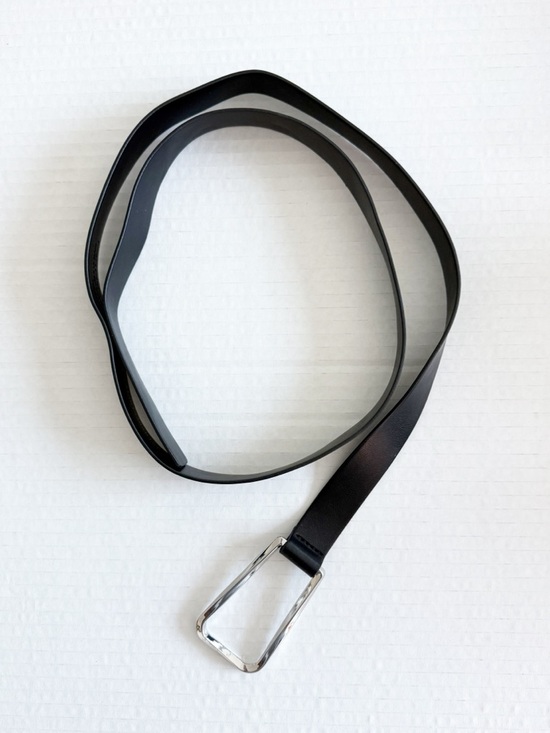 Anthropologie Black Wrap Belt with Silver Buckle - Picture 4 of 8